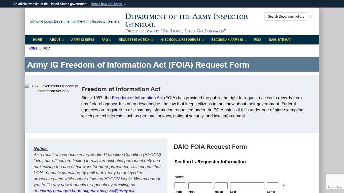 Freedom of Information Act Requests