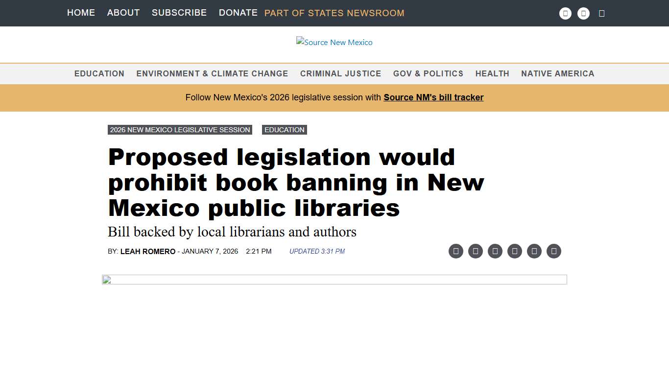 Proposed legislation would prohibit book banning in New Mexico public libraries • Source New Mexico