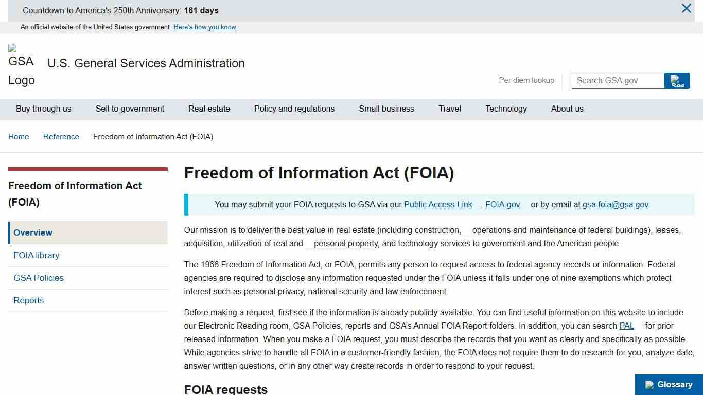 Freedom of Information Act (FOIA) GSA